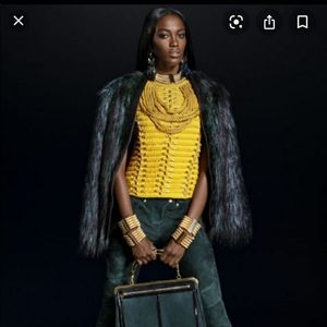 Balmain x H&M braided top gold sz 6